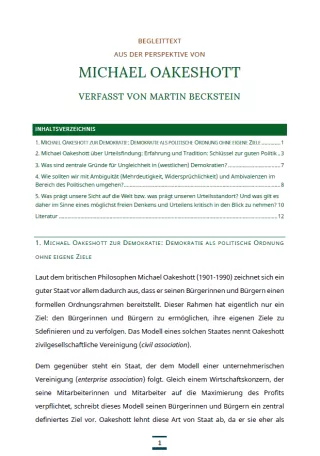 Text: Medienpaket 5 | Gute Demokratie | Autorentexte - Michael Oakeshott