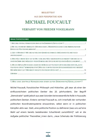 Text: Medienpaket 5 | Gute Demokratie | Autorentexte - Michel Foucault