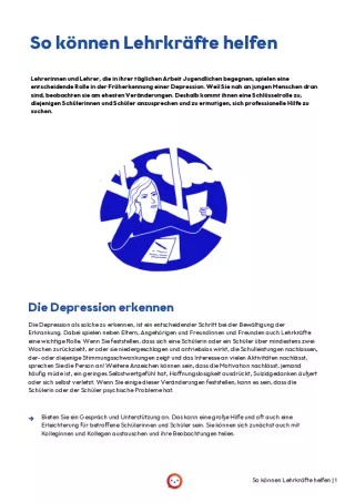 Handreichung: Umgang mit Depression und Suizidalität | Informationen für Lehrkräfte