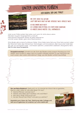 Unterrichtsbaustein: Unter unseren Füßen | Der Boden der uns trägt