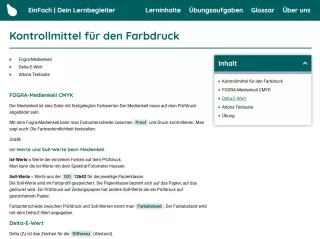 Webseite: Kontrollmittel für den Farbdruck