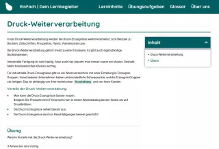 Webseite: Druck-Weiterverarbeitung