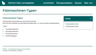 Webseite: Falzmaschinen-Typen