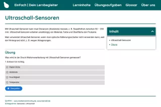 Webseite: Ultraschall-Sensoren