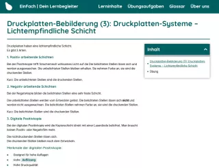 Webseite: Druckplatten-Bebilderung (3): Druckplatten-Systeme - lichtempfindliche Schicht