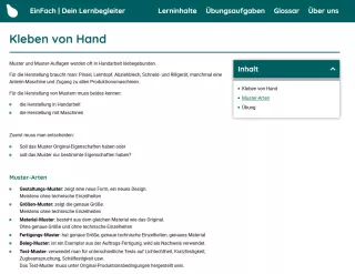 Webseite: Kleben von Hand