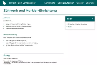 Webseite: Zählwerk und Markier-Einrichtung