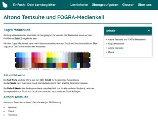 Webseite: Altona Testsuite und FOGRA-Medienkeil