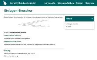 Webseite: Einlagen-Broschur