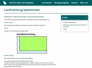 Webseite: Laufrichtung bestimmen