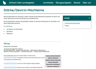 Webseite: Stärke- und Dextrin-Mischleime