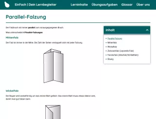 Webseite: Parallel-Falzung
