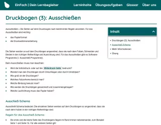 Webseite: Druckbogen (3): Ausschießen