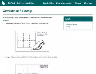 Webseite: Gemischte Falzung