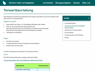 Webseite: Tonwertbeurteilung