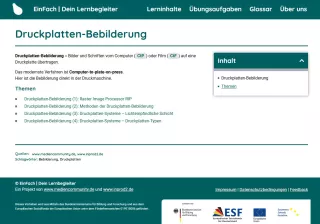 Webseite: Druckplatten-Bebilderung