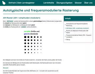 Webseite: Autotypische und frequenzmodulierte Rasterung