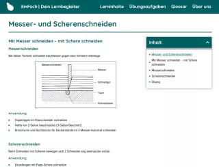 Webseite: Messer- und Scherenschneiden
