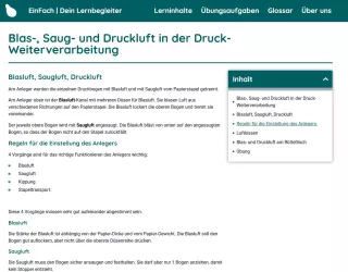 Webseite: Blas-, Saug- und Druckluft in der Druck-Weiterverarbeitung