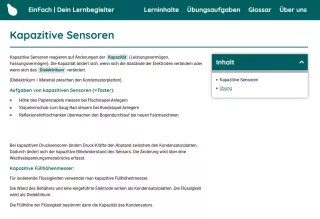 Webseite: Kapazitive Sensoren