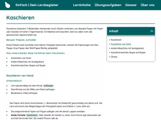 Webseite: Kaschieren