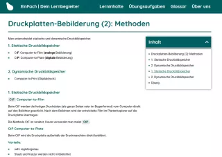 Webseite: Druckplatten-Bebilderung (2): Methoden