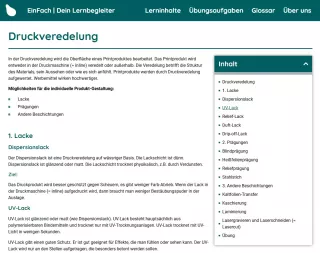 Webseite: Druckveredelung