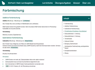 Webseite: Farbmischung