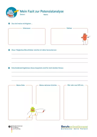 Arbeitsblatt: Mein Fazit zur Potenzialanalyse