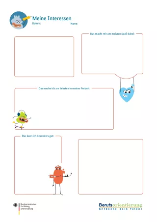 Arbeitsblatt: Meine Interessen: Arbeitsblatt