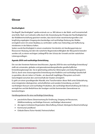 Broschuere: BNE-Glossar: Fachbegriffe schnell erklärt