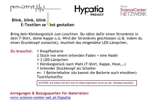 Experiment: Experimentierkarte: E-Textilien selbst gestalten