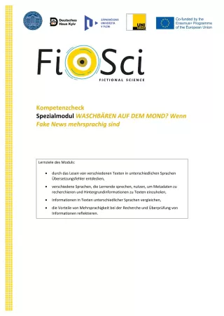 Arbeitsblatt: Mehrsprachigkeit und Falschinformation | „Waschbären auf dem Mond?“ | Kompetenzcheck