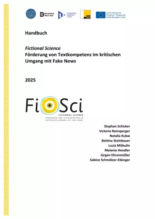 Handbuch: Fictional Science Handbuch | Förderung von Textkompetenz im kritischen Umgang mit Fake News