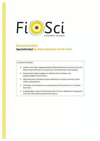 Arbeitsblatt: KI und Falschinformation | Kompetenzcheck
