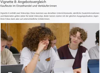 Webseite: Förderbezogene Diagnostik / förderbezogenes Diagnostizieren in heterogenen Klassen: Videovignette 8: Angebotsvergleich | Kaufleute im Einzelhandel und Verkäufer:innen