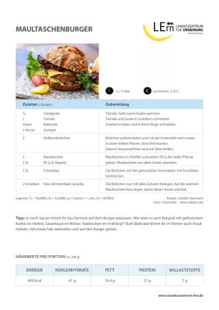 Sonstiges: #easyfoodbw | Rezept Maultaschenburger