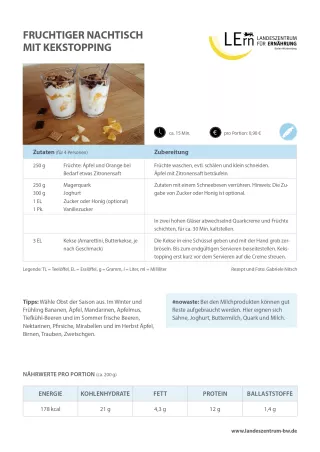 Sonstiges: #easyfoodbw | Rezept Fruchtiger Nachtisch mit Kekstopping