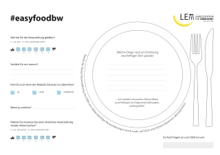 Sonstiges: #easyfoodbw | Tischset für Feedback