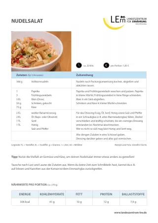 Sonstiges: #easyfoodbw | Rezept Nudelsalat
