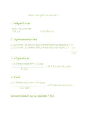 Unterrichtsbaustein: 11.1 Personalbedarf (Lösung)