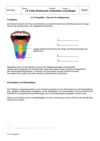 Unterrichtsbaustein: 4.4 Trinkgefäße