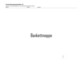 Unterrichtsbaustein: 12.1 Bankettmappe
