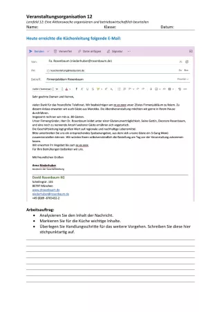 Unterrichtsbaustein: 12.1 E-Mail-Anfrage