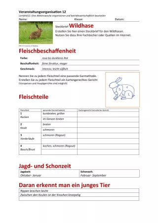 Unterrichtsbaustein: 12.1 Steckbrief Wildhase (Lösung)