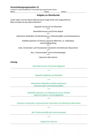 Unterrichtsbaustein: 12.1 Aufgabe zur Menükunde (Lösung)