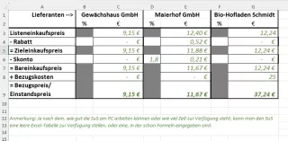 Unterrichtsbaustein: 10.2 Angebotsvergleich (Lösung)