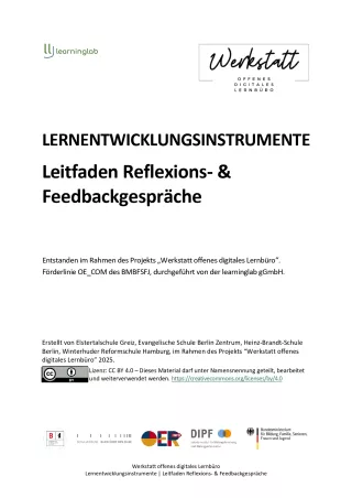 Handreichung: Lernentwicklungsinstrumente im Lernbüro