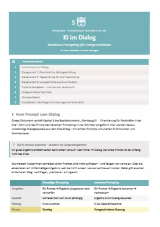 Handreichung: KI im Dialog - Iteratives Prompting für Fortgeschrittene