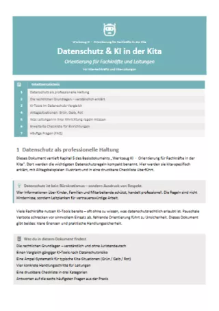 Handreichung: Datenschutz und KI in der Kita – Orientierung für Fachkräfte und Leitungen